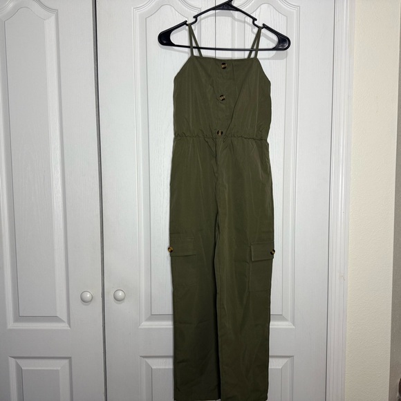 Amazon Pants - Olive Green Cargo Jumpsuit